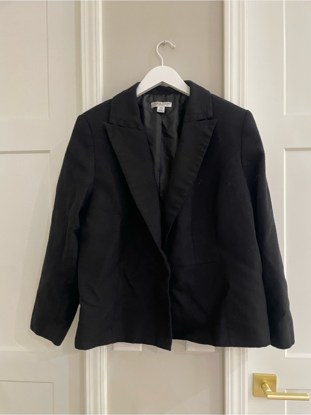 Pendleton Black Virgin Wool Women's Plus Blazer